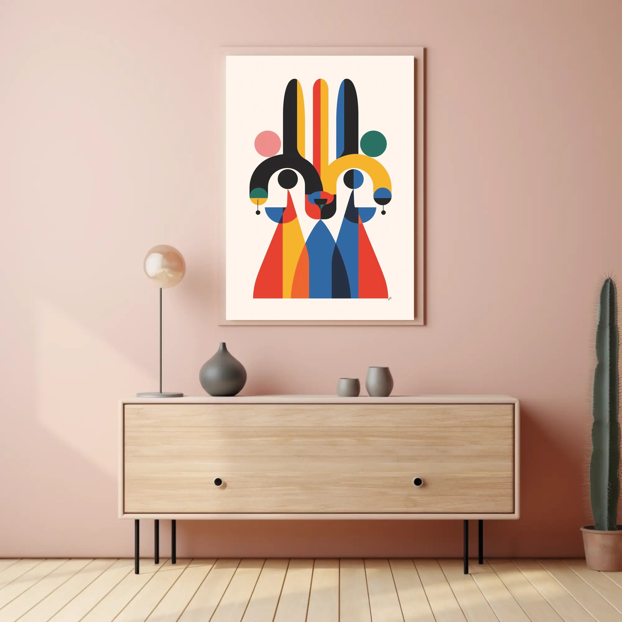 Vibrant Geometric Art in Modern Abstract Poster PosterGoat