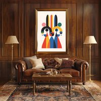 Vibrant Geometric Art in Modern Abstract Poster PosterGoat