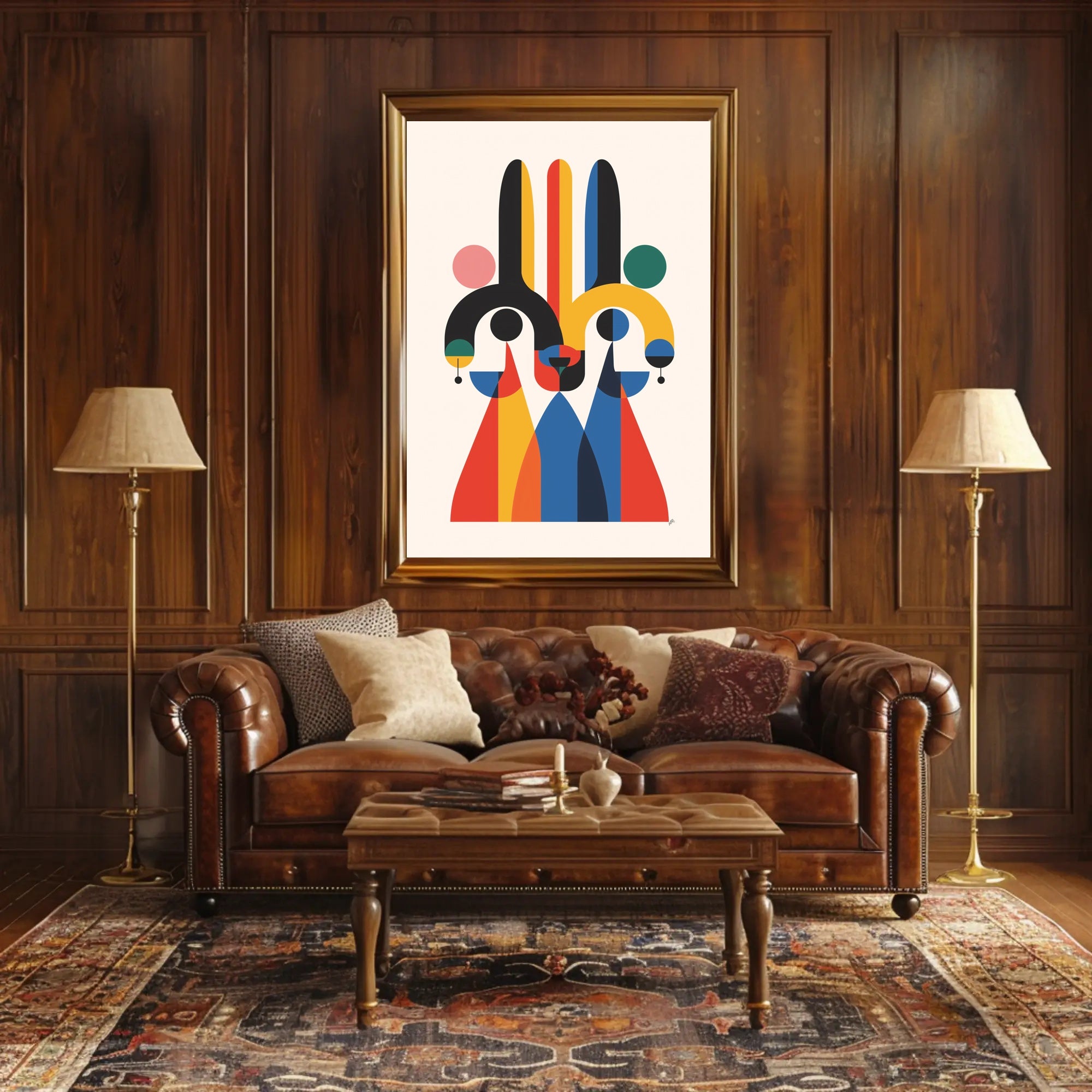 Vibrant Geometric Art in Modern Abstract Poster PosterGoat