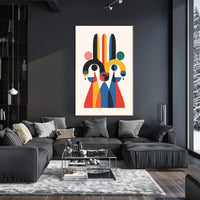 Vibrant Geometric Art in Modern Abstract Poster PosterGoat