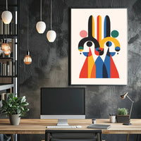 Vibrant Geometric Art in Modern Abstract Poster PosterGoat