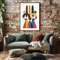 Vibrant Geometric Art in Modern Abstract Poster PosterGoat
