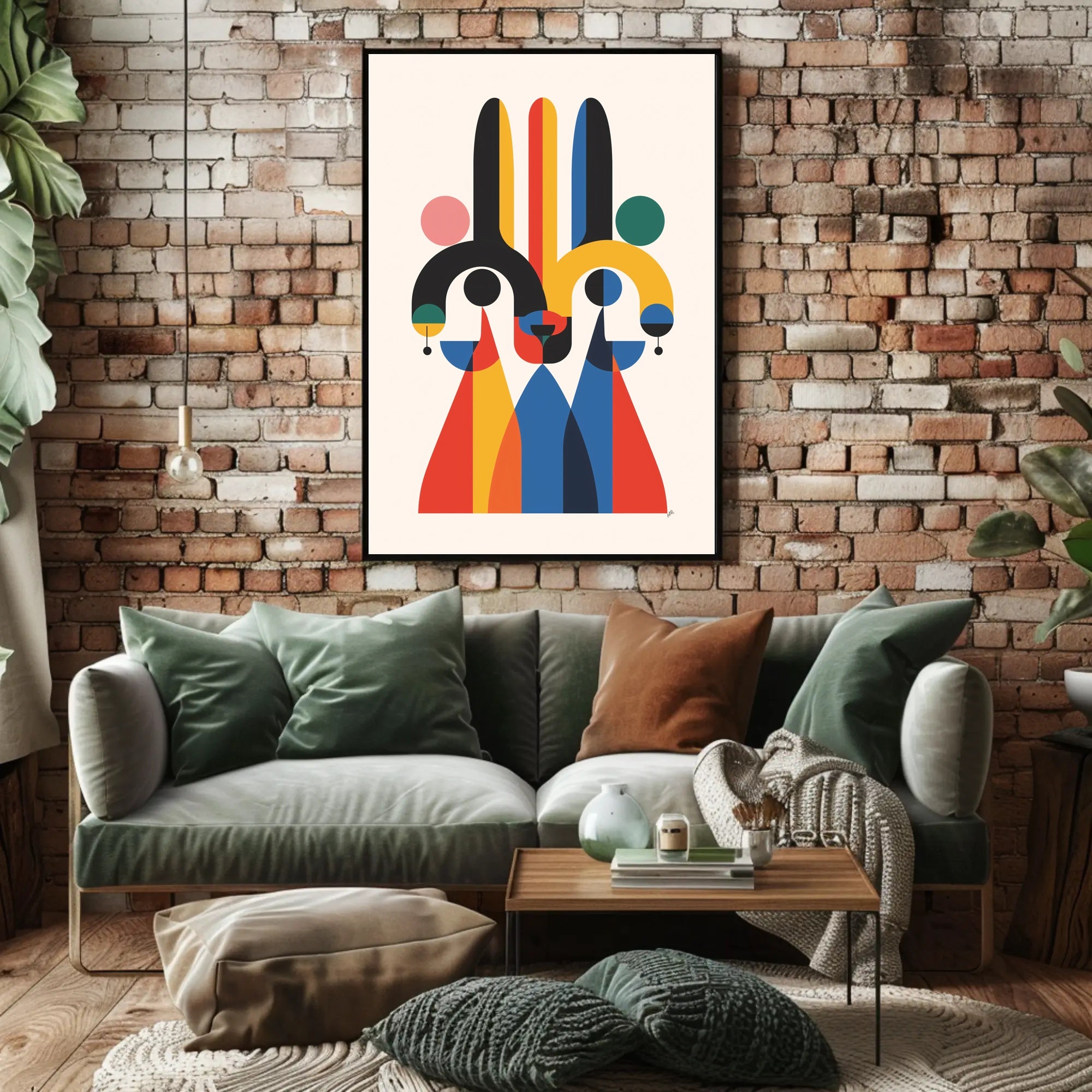 Vibrant Geometric Art in Modern Abstract Poster PosterGoat