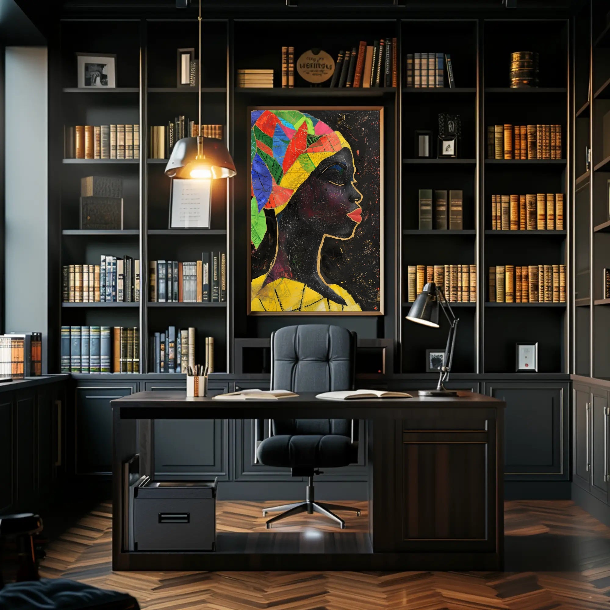 Vibrant Headdress Abstract Art Piece for Artistic Poster PosterGoat