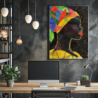 Vibrant Headdress Abstract Art Piece for Artistic Poster PosterGoat