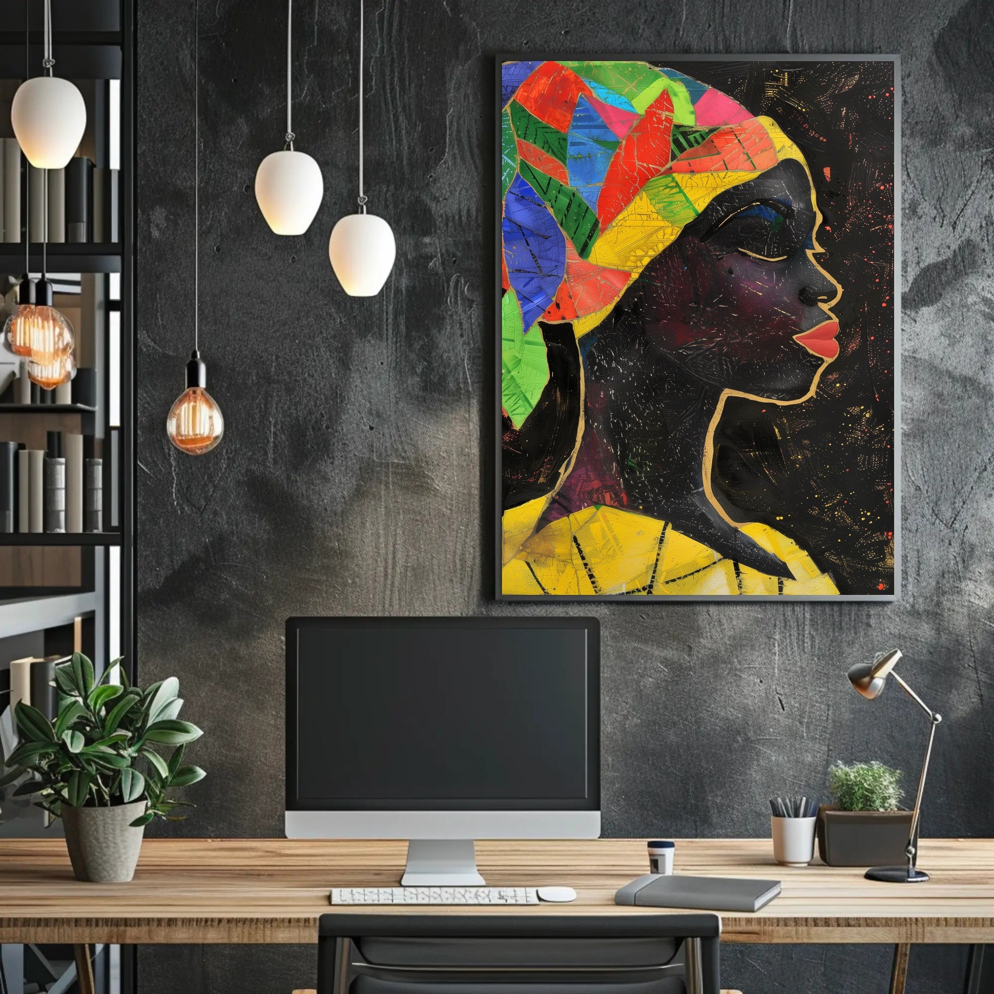 Vibrant Headdress Abstract Art Piece for Artistic Poster PosterGoat