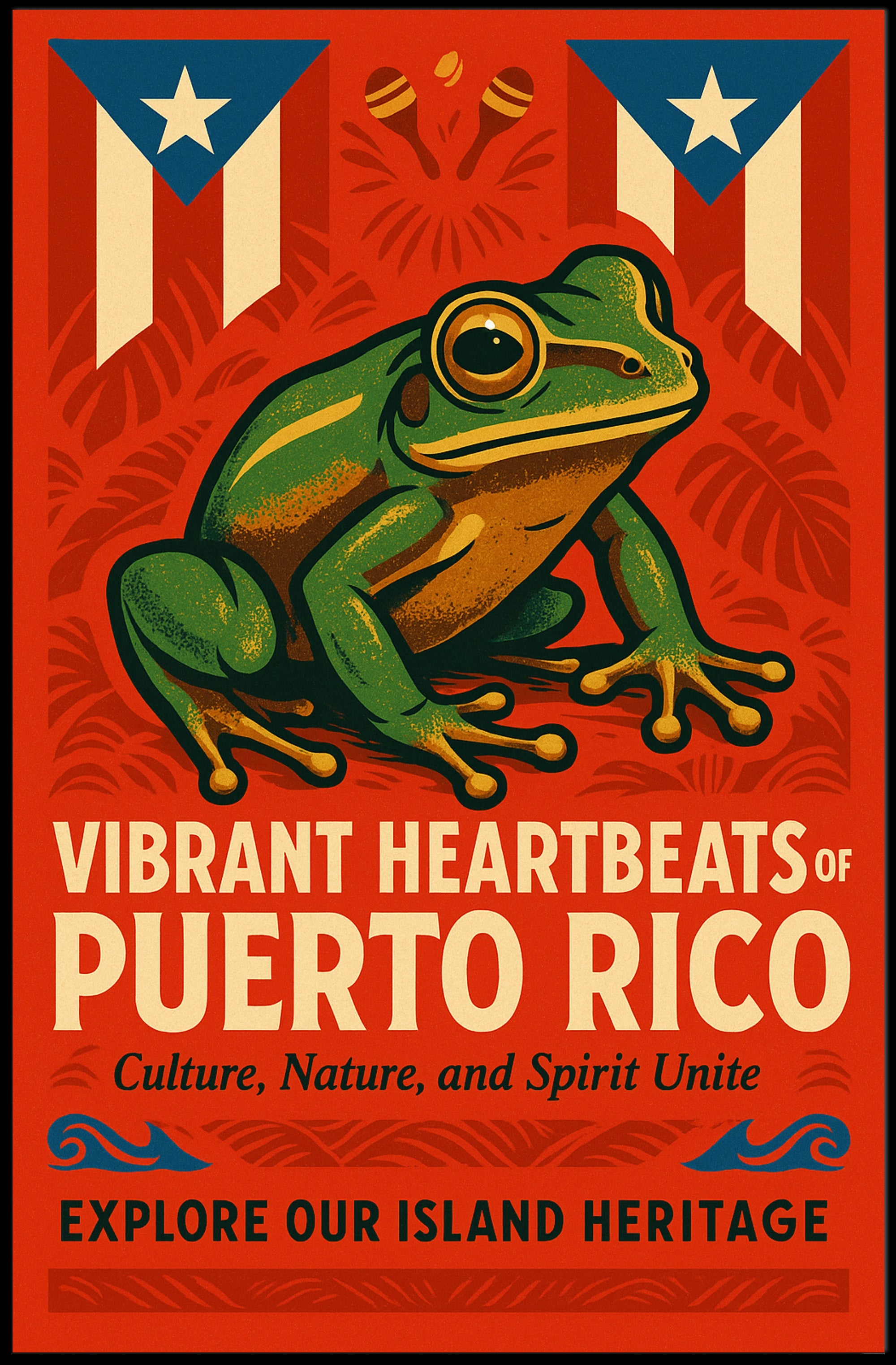 Vibrant Heartbeats of Puerto Rico Poster PosterGoat