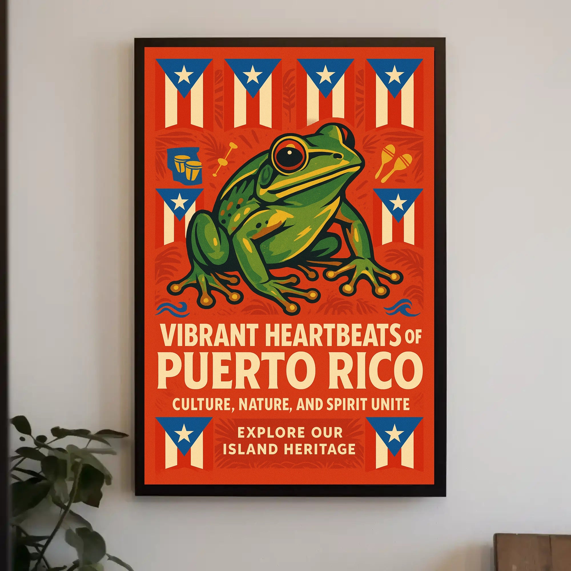 Vibrant Heartbeats of Puerto Rico Poster PosterGoat