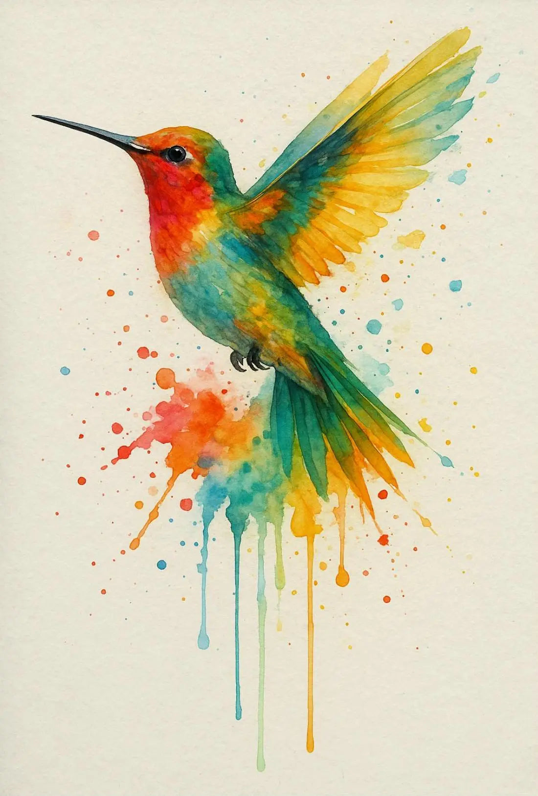 Vibrant Hummingbird Art Print Animal Poster PosterGoat