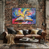 Vibrant Imagination Open Book Abstract Artistic Poster PosterGoat
