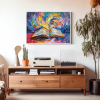 Vibrant Imagination Open Book Abstract Artistic Poster PosterGoat
