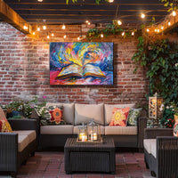 Vibrant Imagination Open Book Abstract Artistic Poster PosterGoat