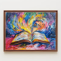 Vibrant Imagination Open Book Abstract Artistic Poster PosterGoat