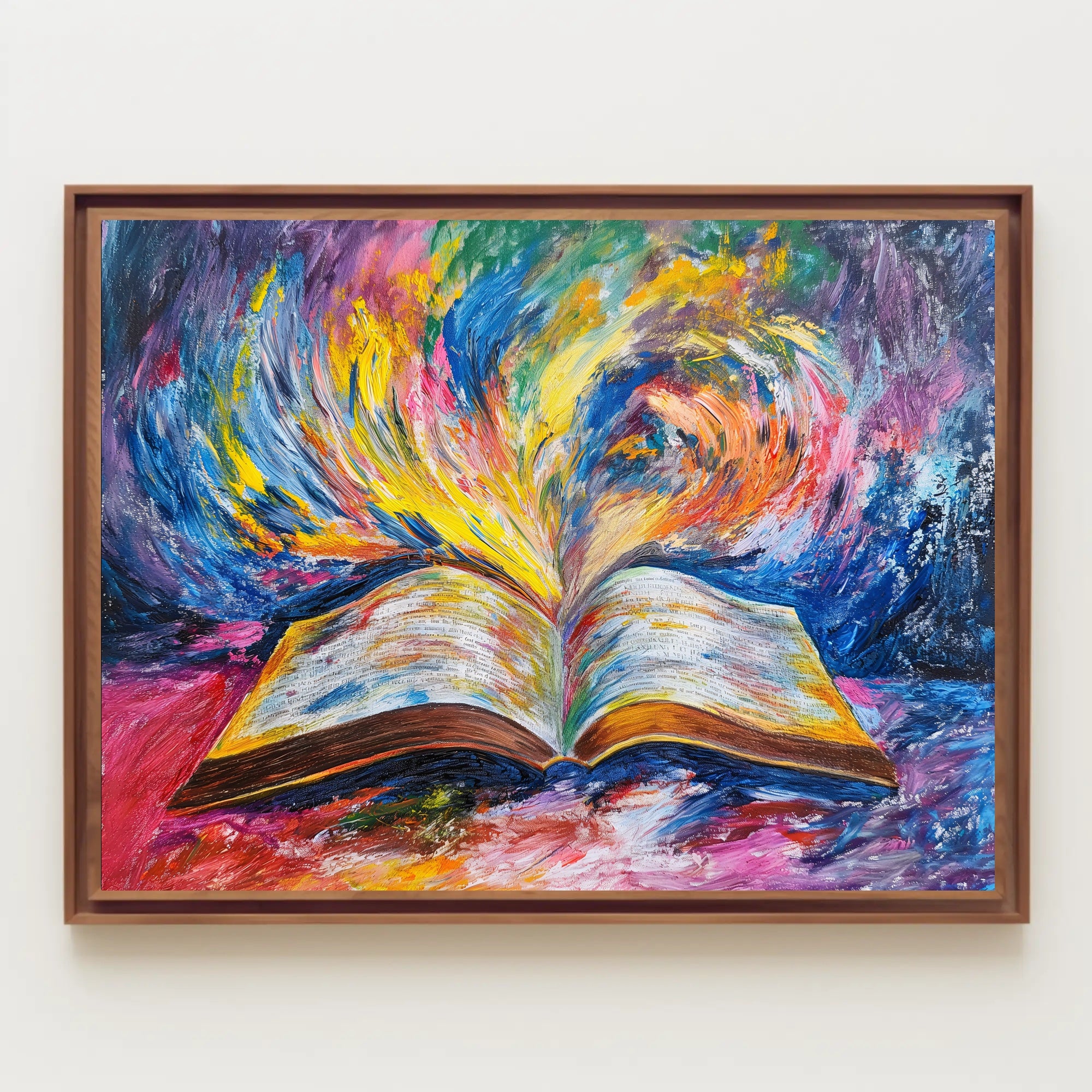 Vibrant Imagination Open Book Abstract Artistic Poster PosterGoat