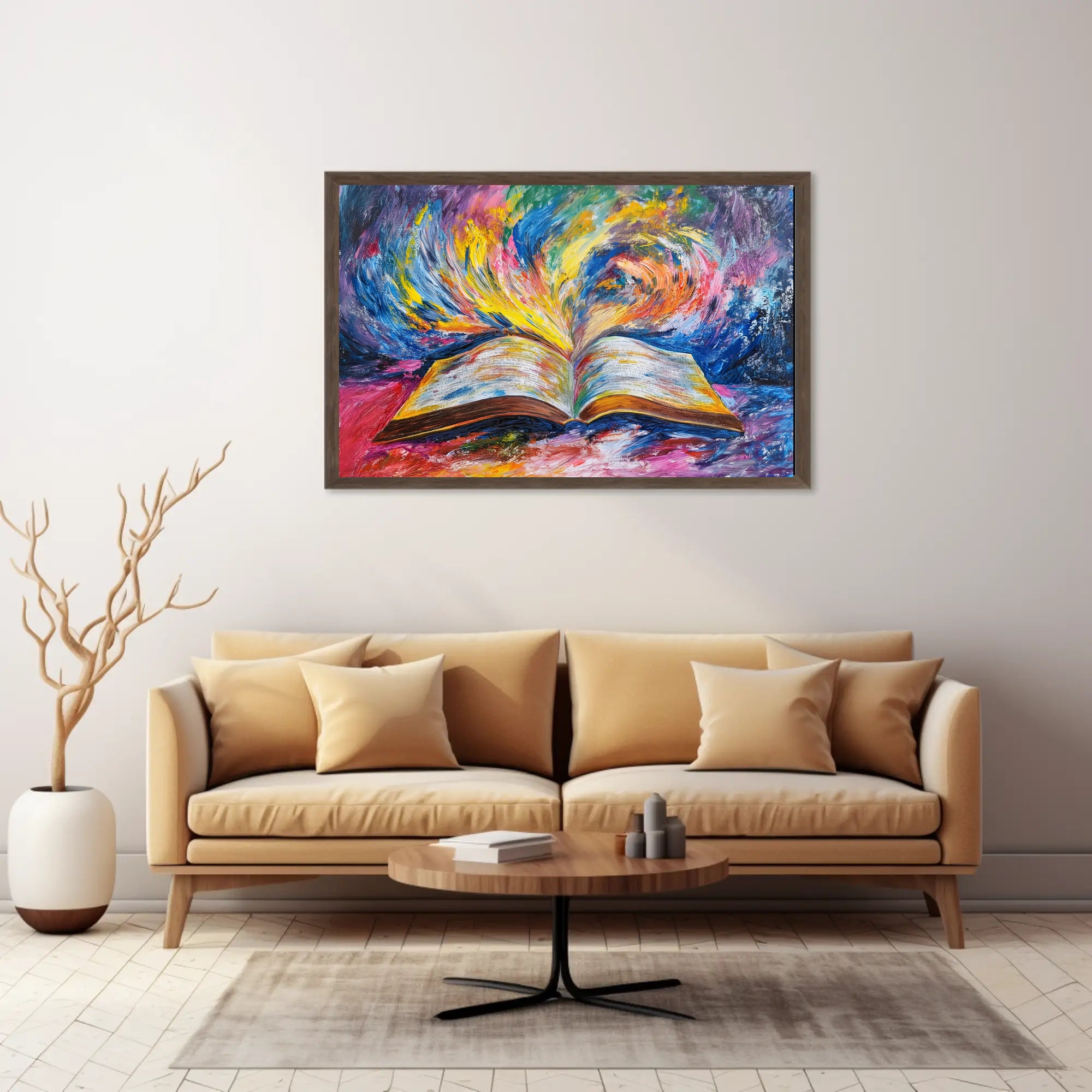 Vibrant Imagination Open Book Abstract Artistic Poster PosterGoat