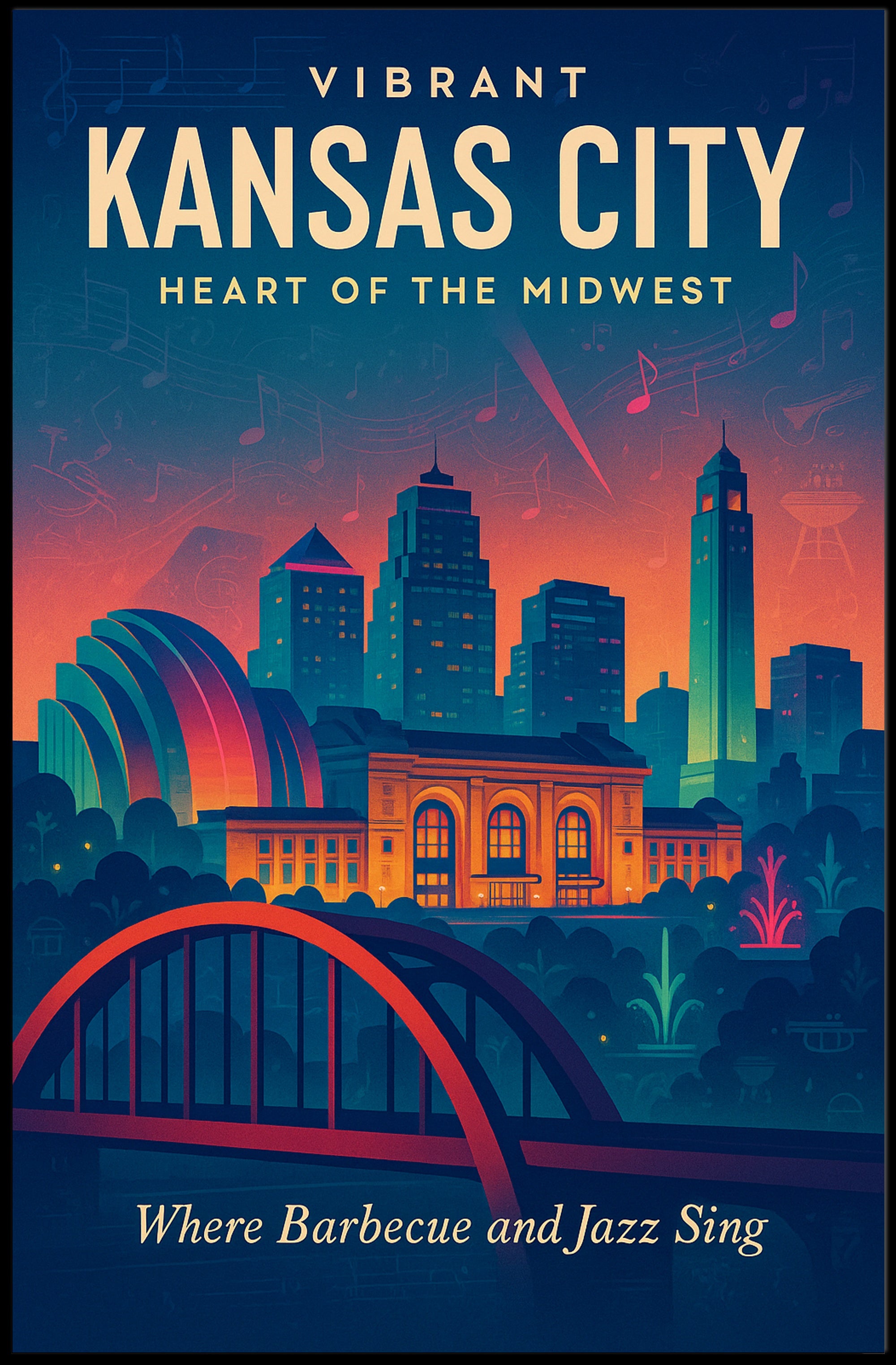 Vibrant Kansas City Poster PosterGoat