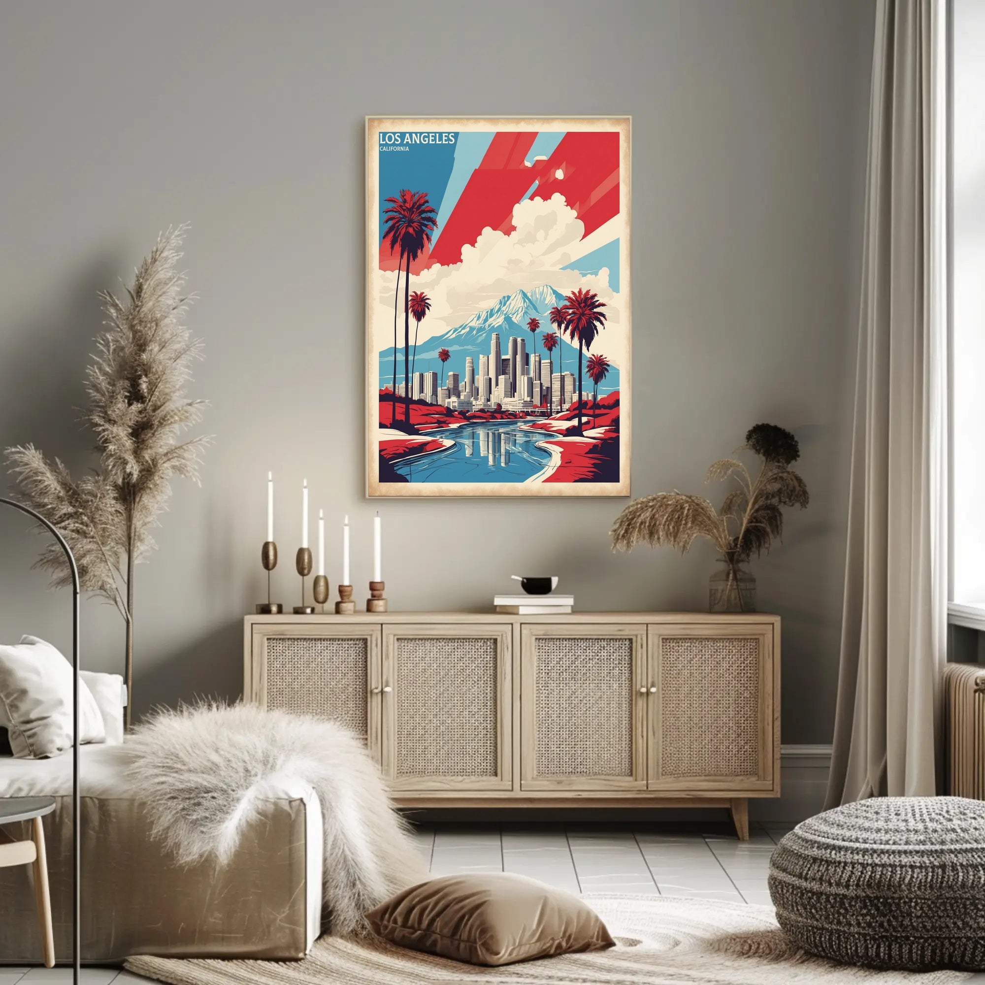 Vibrant Los Angeles Cityscape Art Poster - Urban or Cityscape Poster PosterGoat