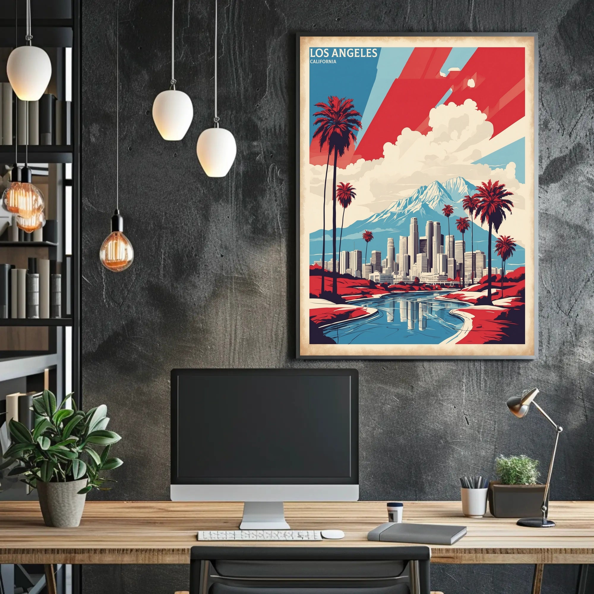 Vibrant Los Angeles Cityscape Art Poster - Urban or Cityscape Poster PosterGoat