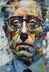 Vibrant Mid-Century Expressionism Portrait Artistic Poster PosterGoat