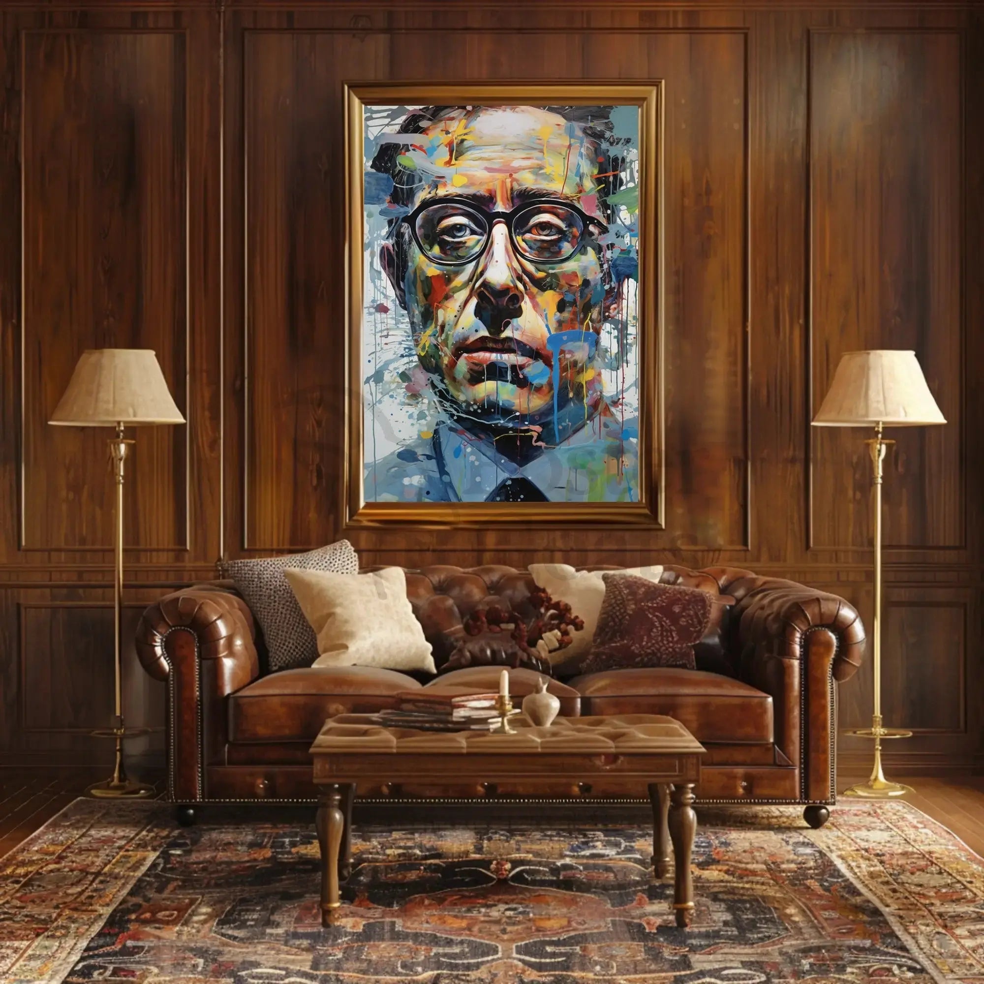 Vibrant Mid-Century Expressionism Portrait Artistic Poster PosterGoat