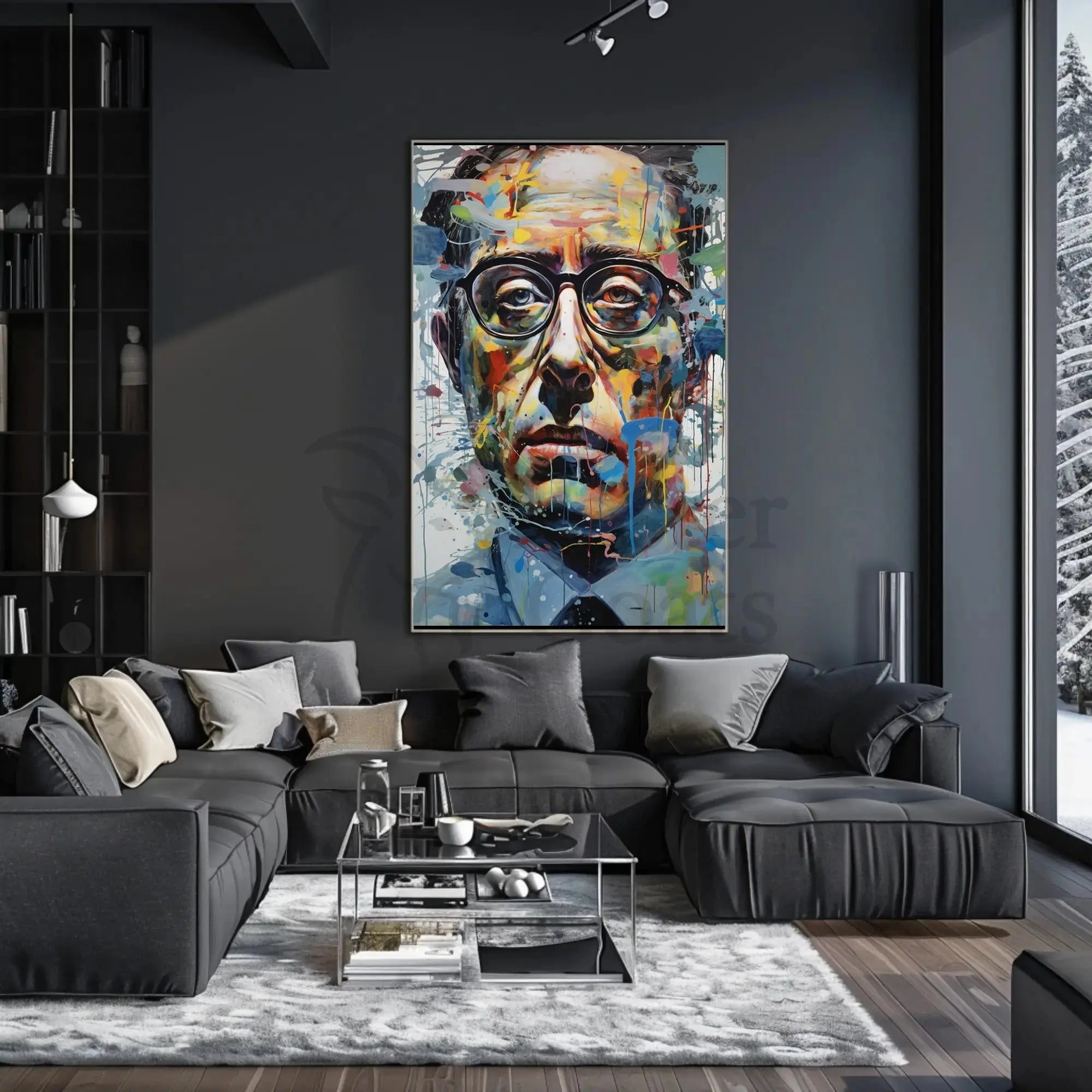 Vibrant Mid-Century Expressionism Portrait Artistic Poster PosterGoat