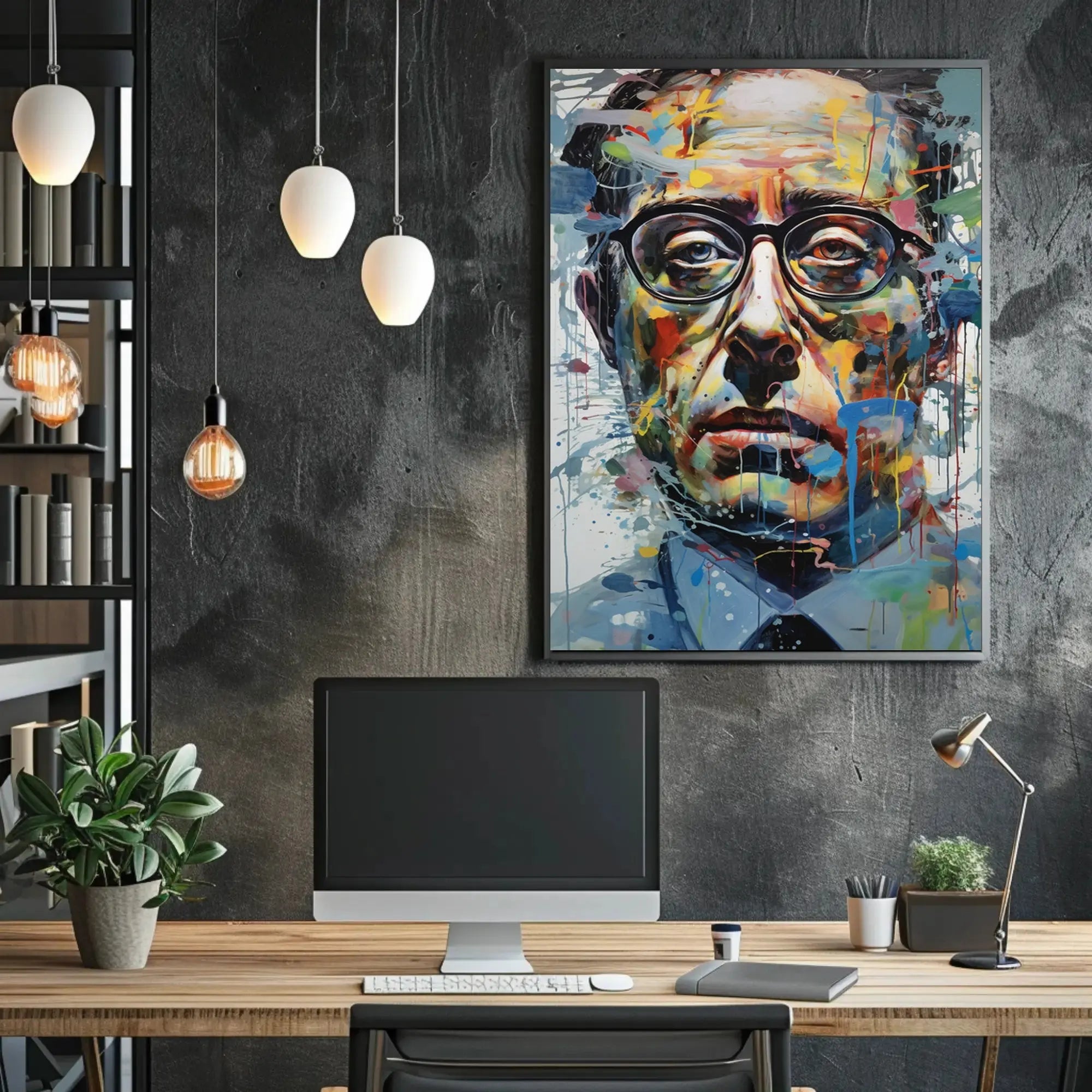 Vibrant Mid-Century Expressionism Portrait Artistic Poster PosterGoat