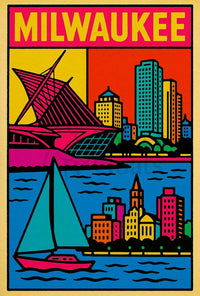 Vibrant Milwaukee Art Museum Travel Poster PosterGoat