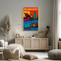 Vibrant Milwaukee Art Museum Travel Poster PosterGoat