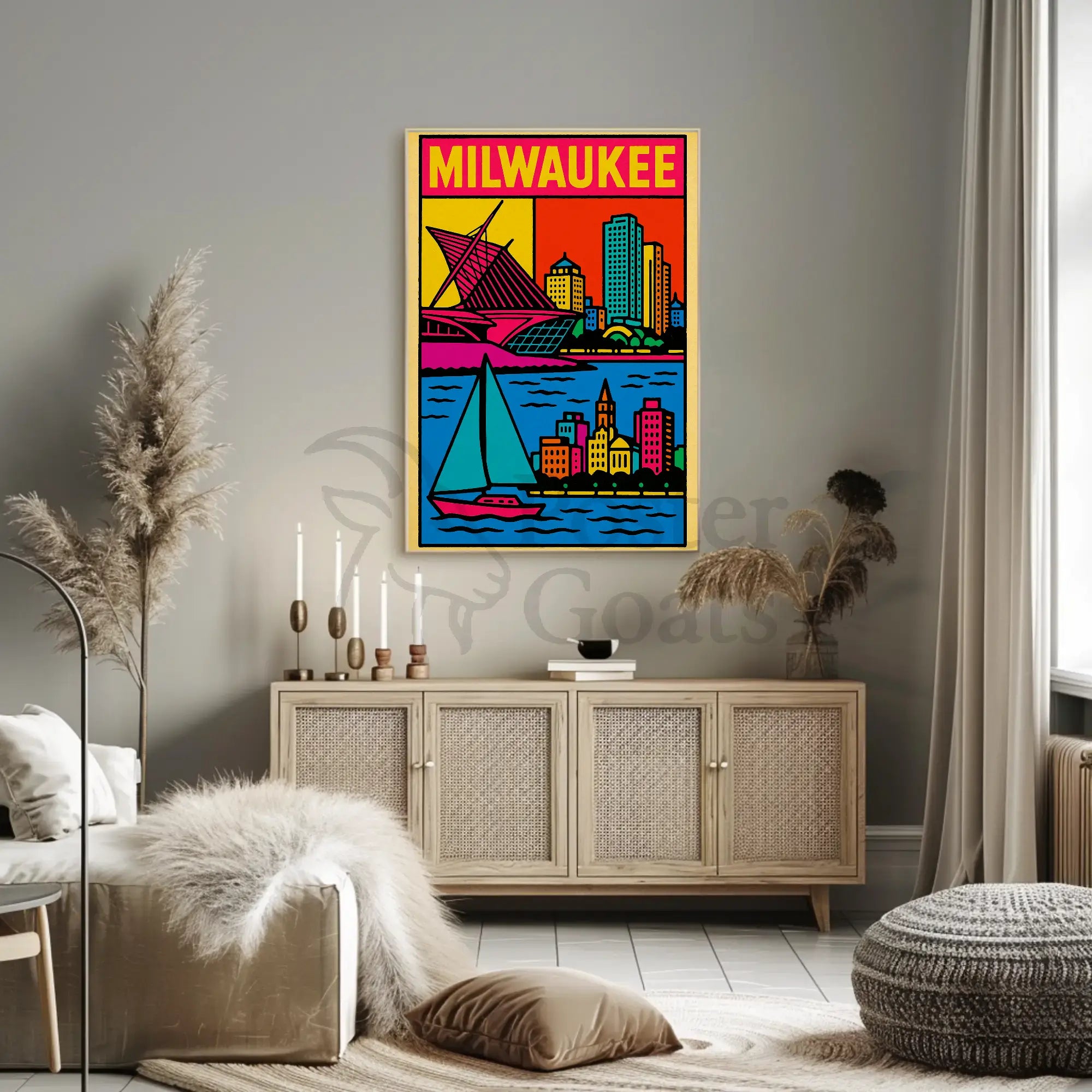 Vibrant Milwaukee Art Museum Travel Poster PosterGoat
