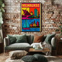 Vibrant Milwaukee Art Museum Travel Poster PosterGoat