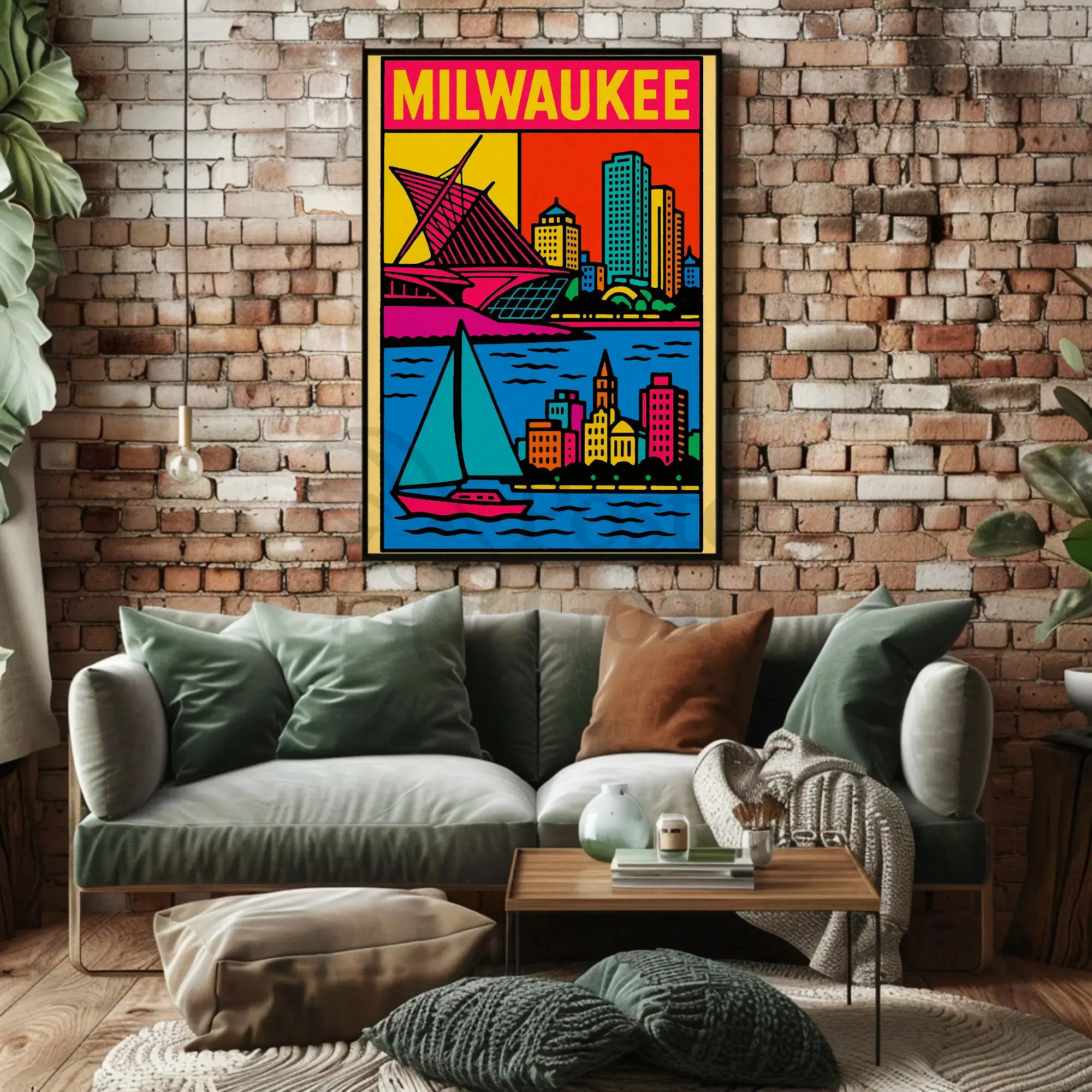 Vibrant Milwaukee Art Museum Travel Poster PosterGoat