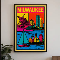 Vibrant Milwaukee Art Museum Travel Poster PosterGoat