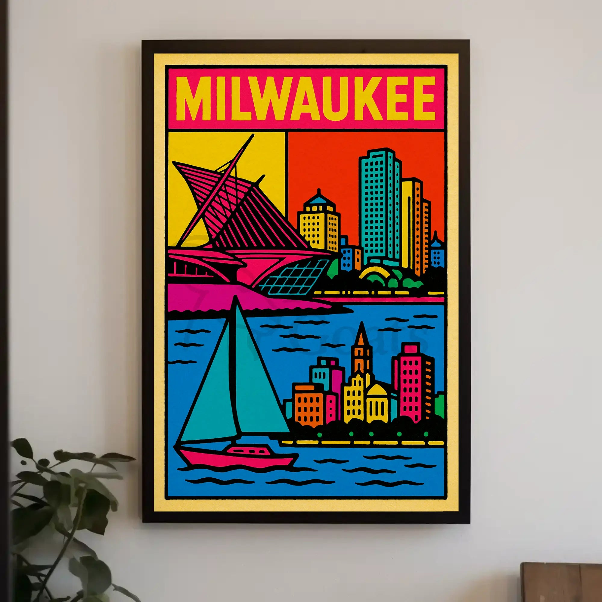 Vibrant Milwaukee Art Museum Travel Poster PosterGoat