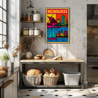Vibrant Milwaukee Art Museum Travel Poster PosterGoat