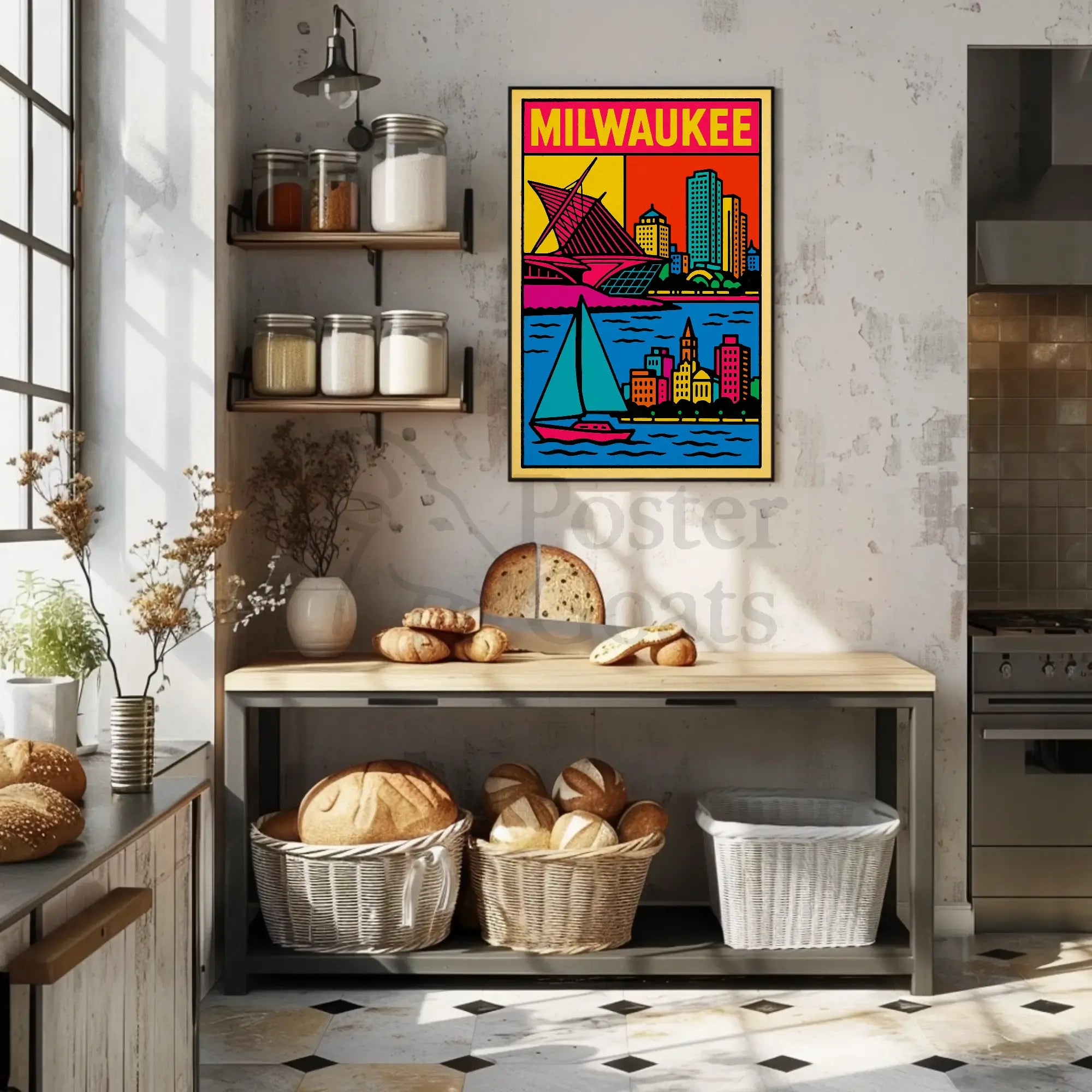 Vibrant Milwaukee Art Museum Travel Poster PosterGoat