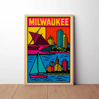 Vibrant Milwaukee Art Museum Travel Poster PosterGoat