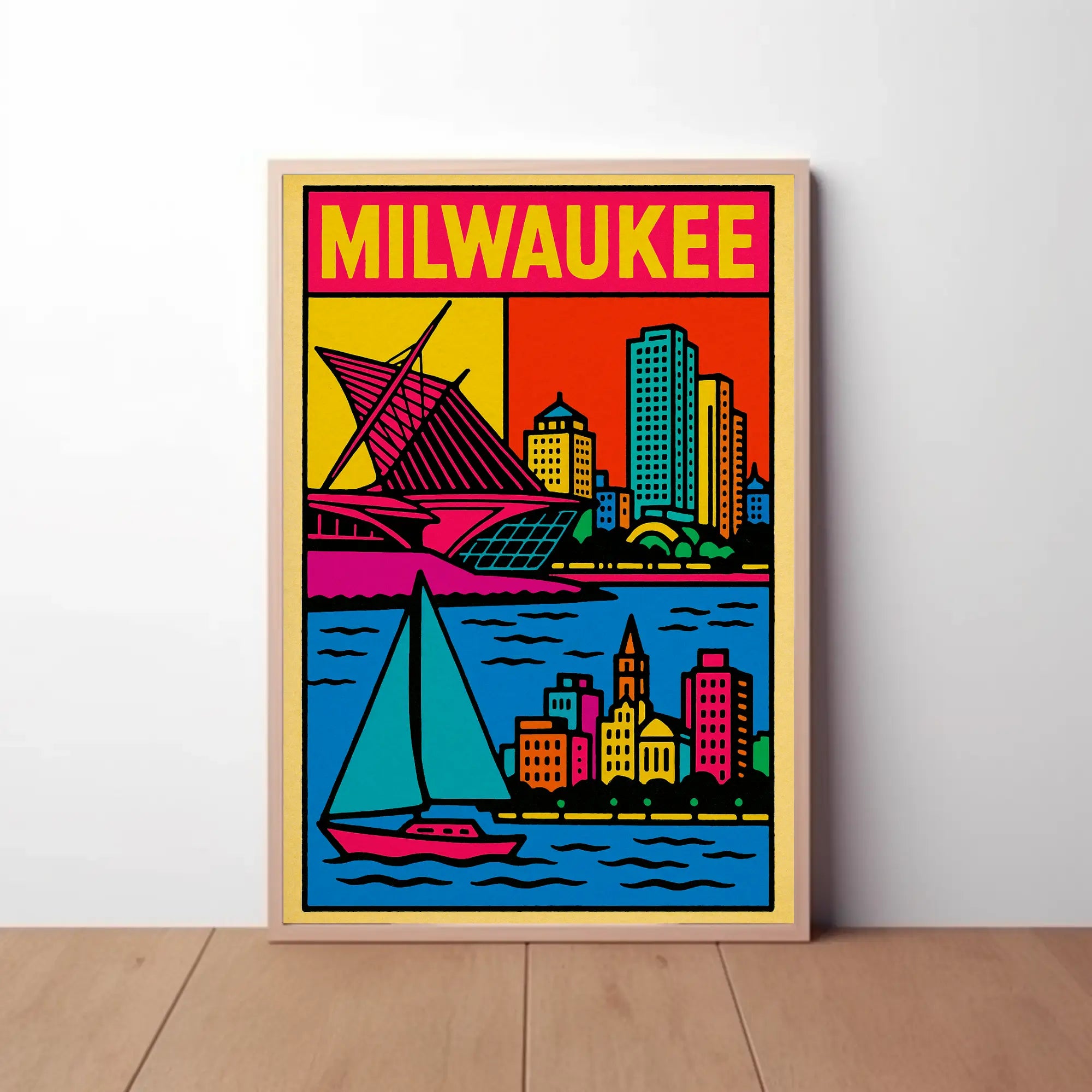 Vibrant Milwaukee Art Museum Travel Poster PosterGoat