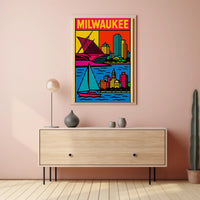 Vibrant Milwaukee Art Museum Travel Poster PosterGoat