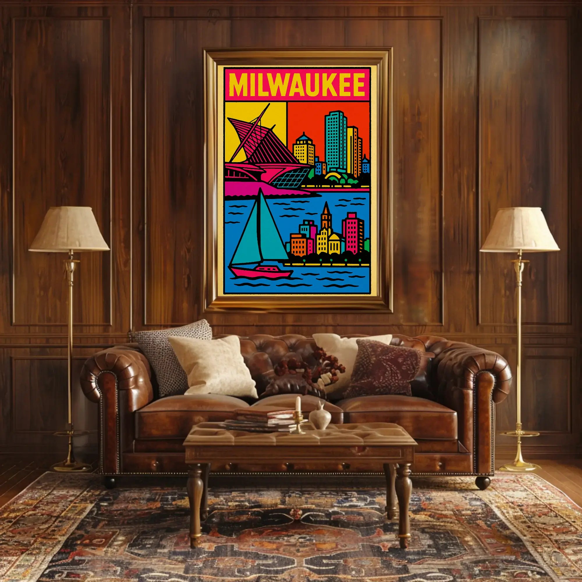 Vibrant Milwaukee Art Museum Travel Poster PosterGoat