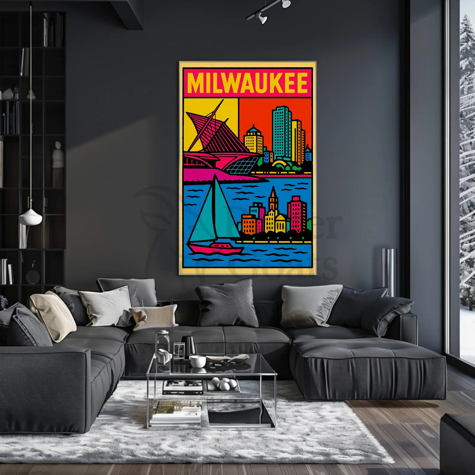 Vibrant Milwaukee Art Museum Travel Poster PosterGoat