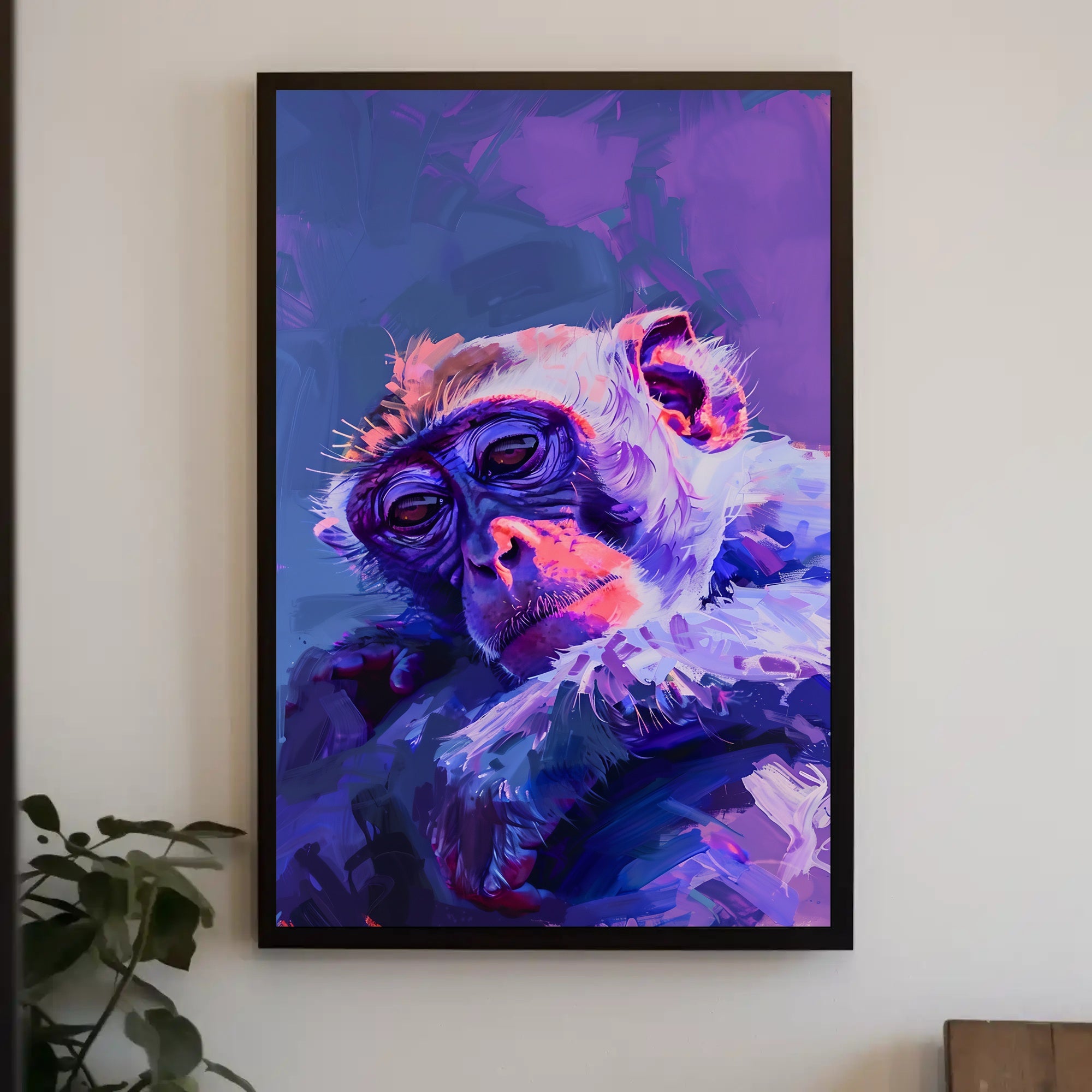 Vibrant Monkey Expression Abstract or Artistic Poster PosterGoat