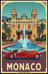 Vibrant Monte Carlo Casino Vintage Travel Poster PosterGoat