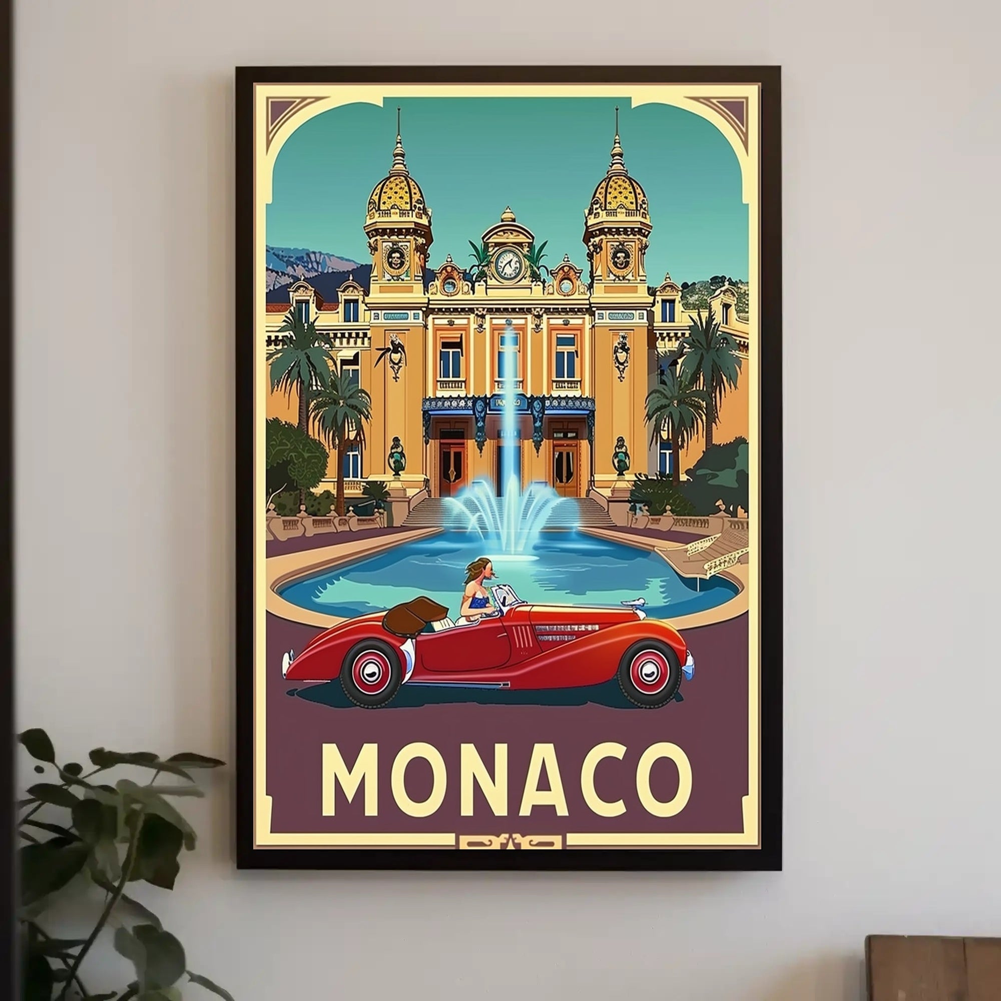 Vibrant Monte Carlo Casino Vintage Travel Poster PosterGoat