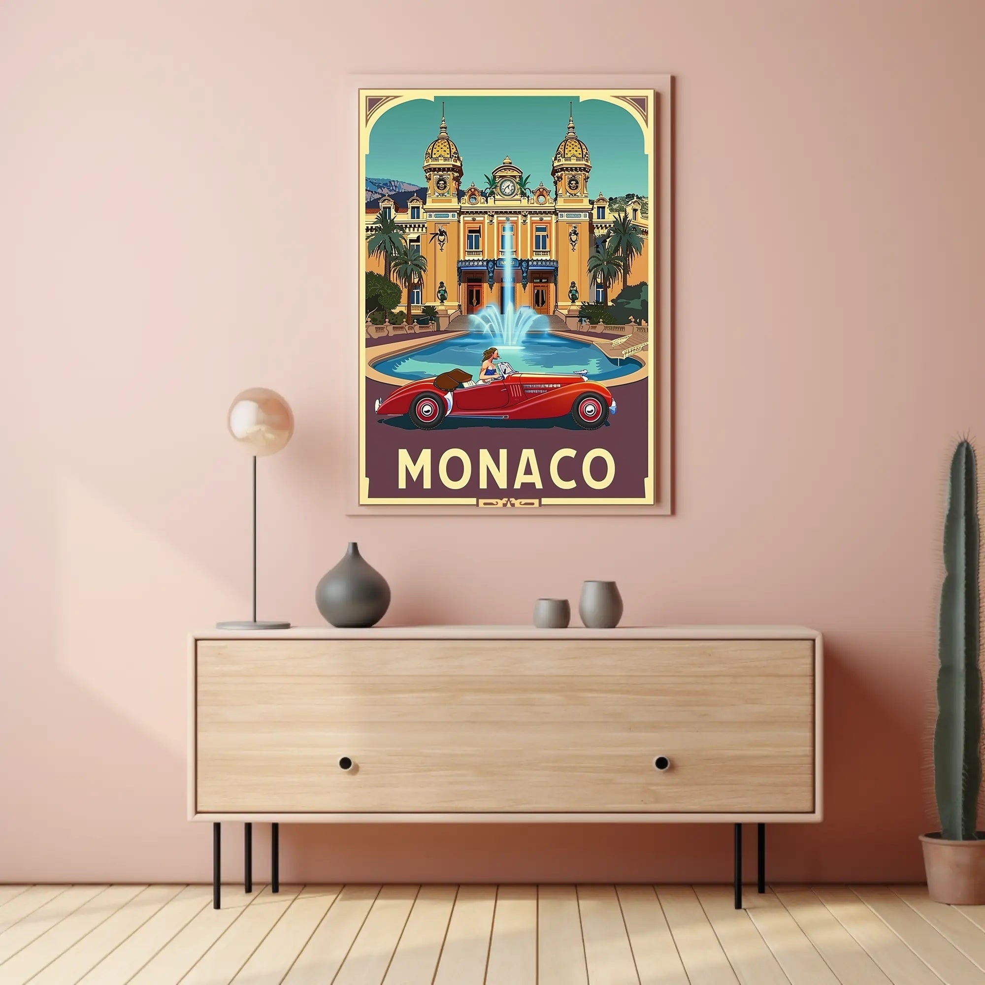 Vibrant Monte Carlo Casino Vintage Travel Poster PosterGoat