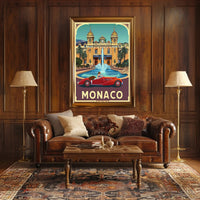 Vibrant Monte Carlo Casino Vintage Travel Poster PosterGoat