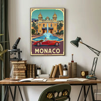Vibrant Monte Carlo Casino Vintage Travel Poster PosterGoat