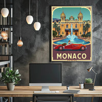 Vibrant Monte Carlo Casino Vintage Travel Poster PosterGoat