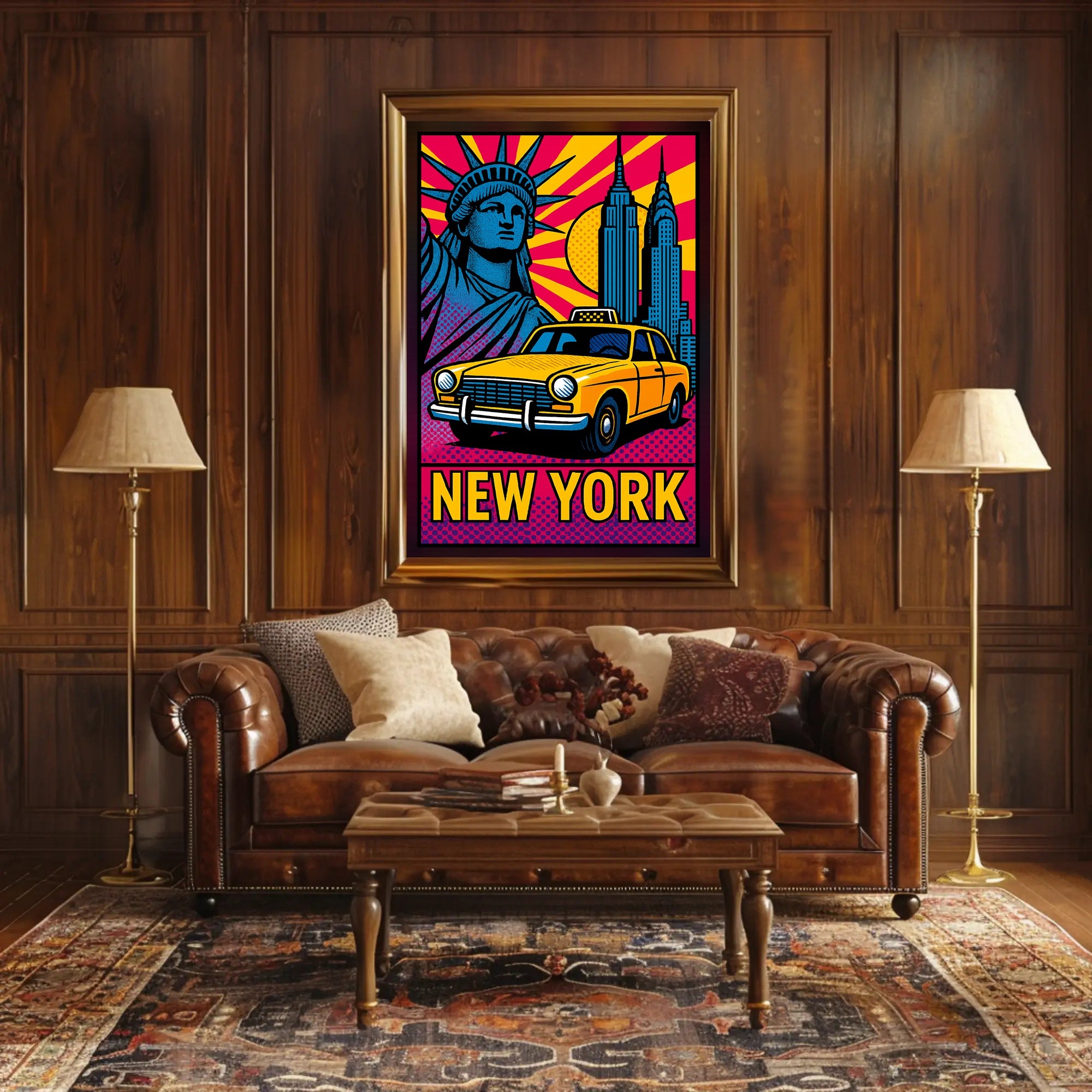 Vibrant New York Skyline Travel Poster PosterGoat