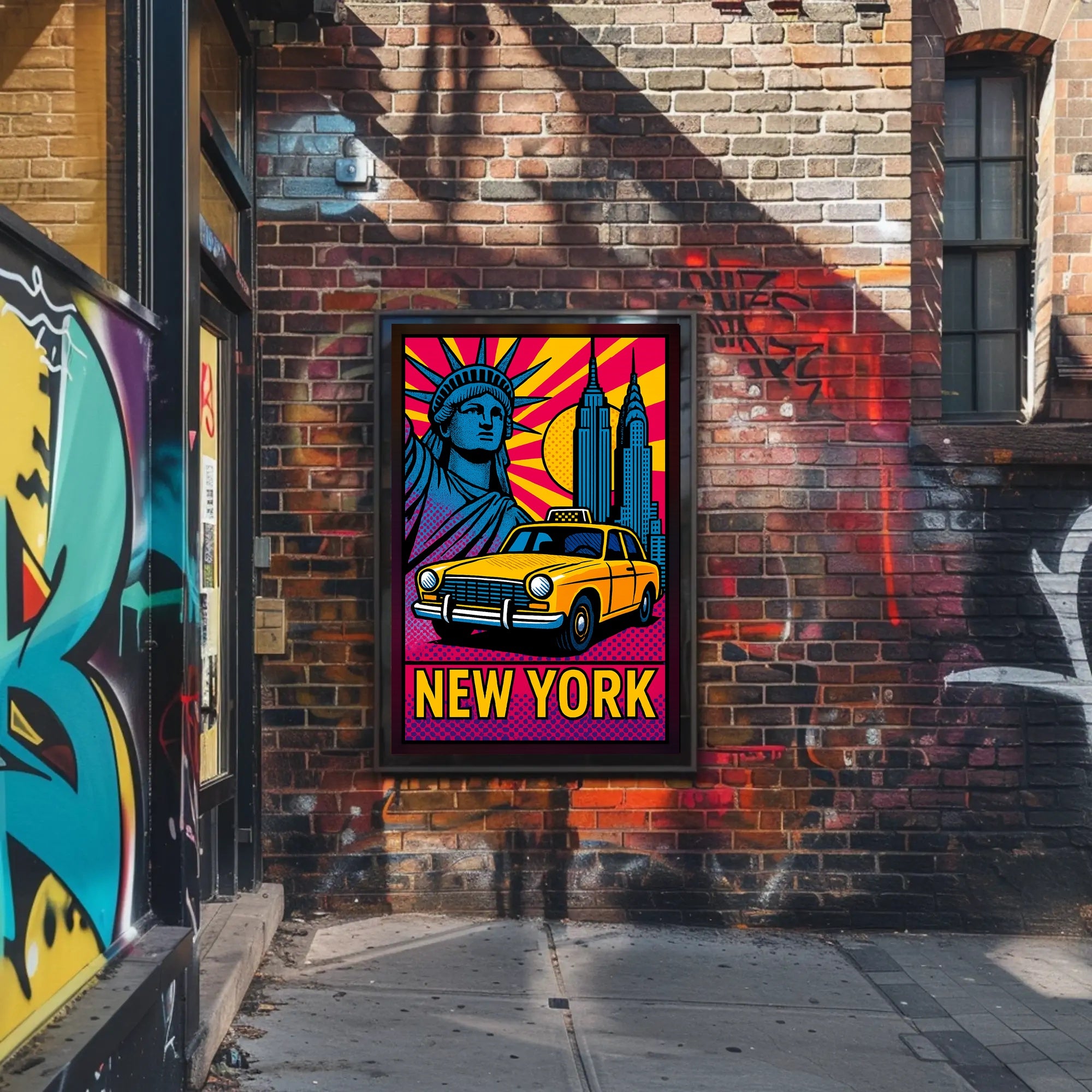 Vibrant New York Skyline Travel Poster PosterGoat