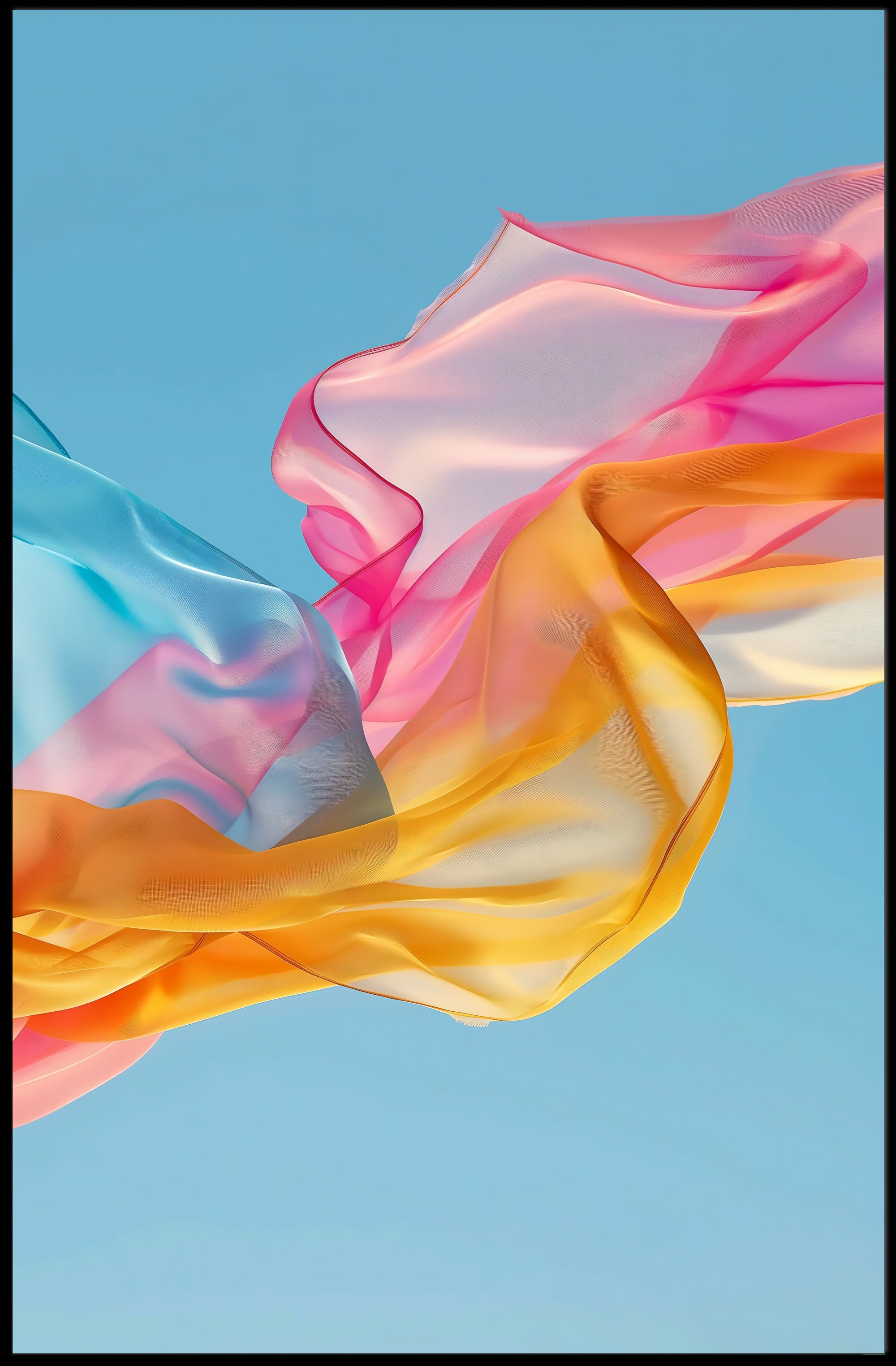 Vibrant Pastel Fabrics Abstract Artistic Poster PosterGoat